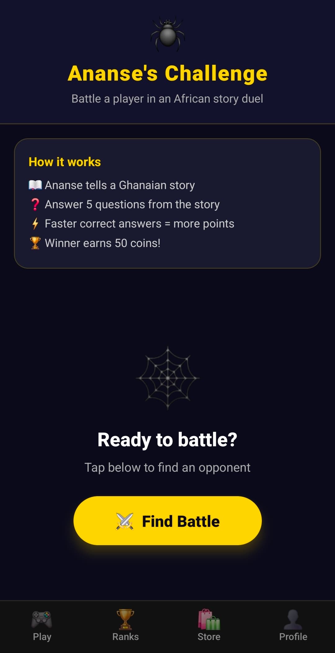 Adinkra Match Ananse's Challenge battle mode
